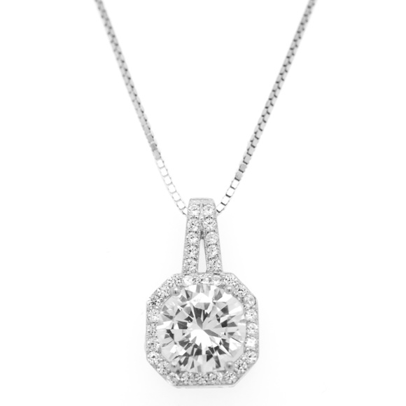 Sterling Silver .925 Halo Pendant - Picture 1 of 1